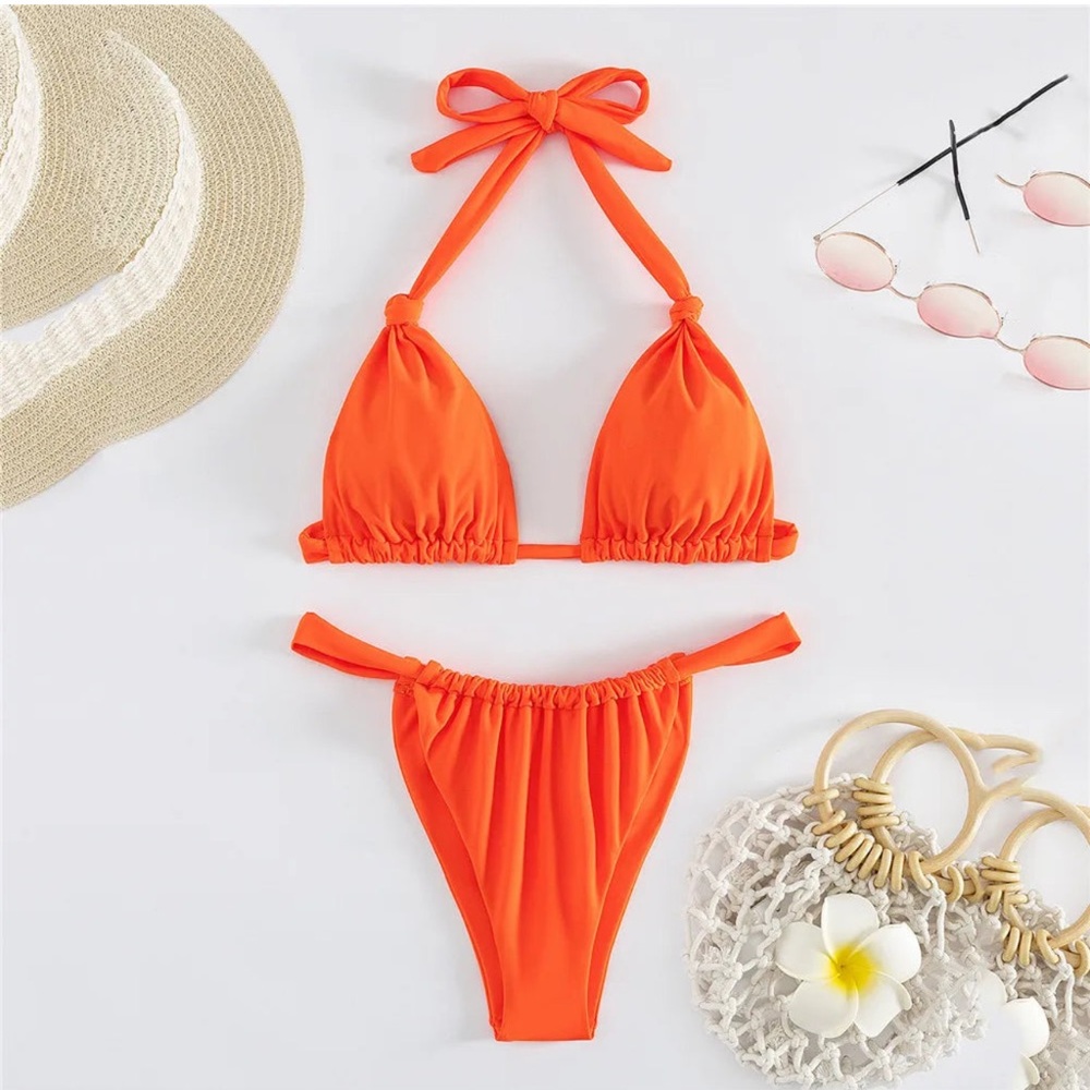 Women's Bikini Set Swimsuit Orange Two Piece NWOT Size M